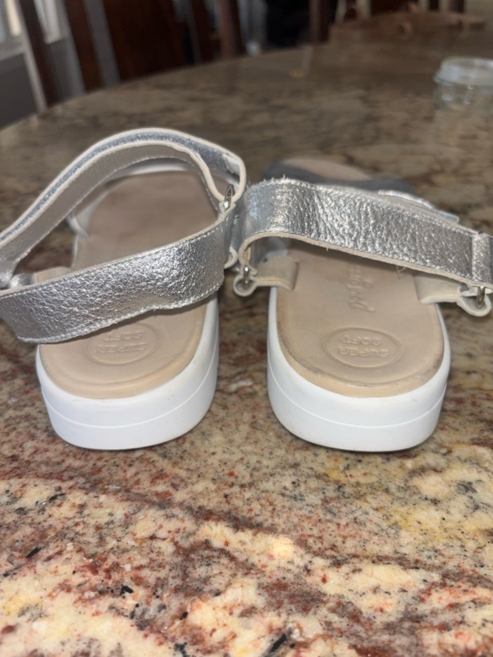 Paul Green Leather Silver Sandals US 8.5 - Picture 5 of 10